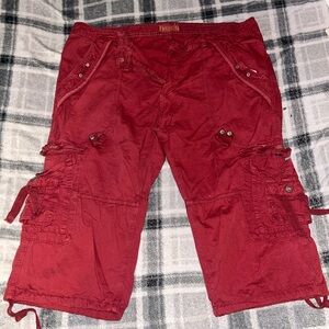 Red Men's Cargo Shorts
